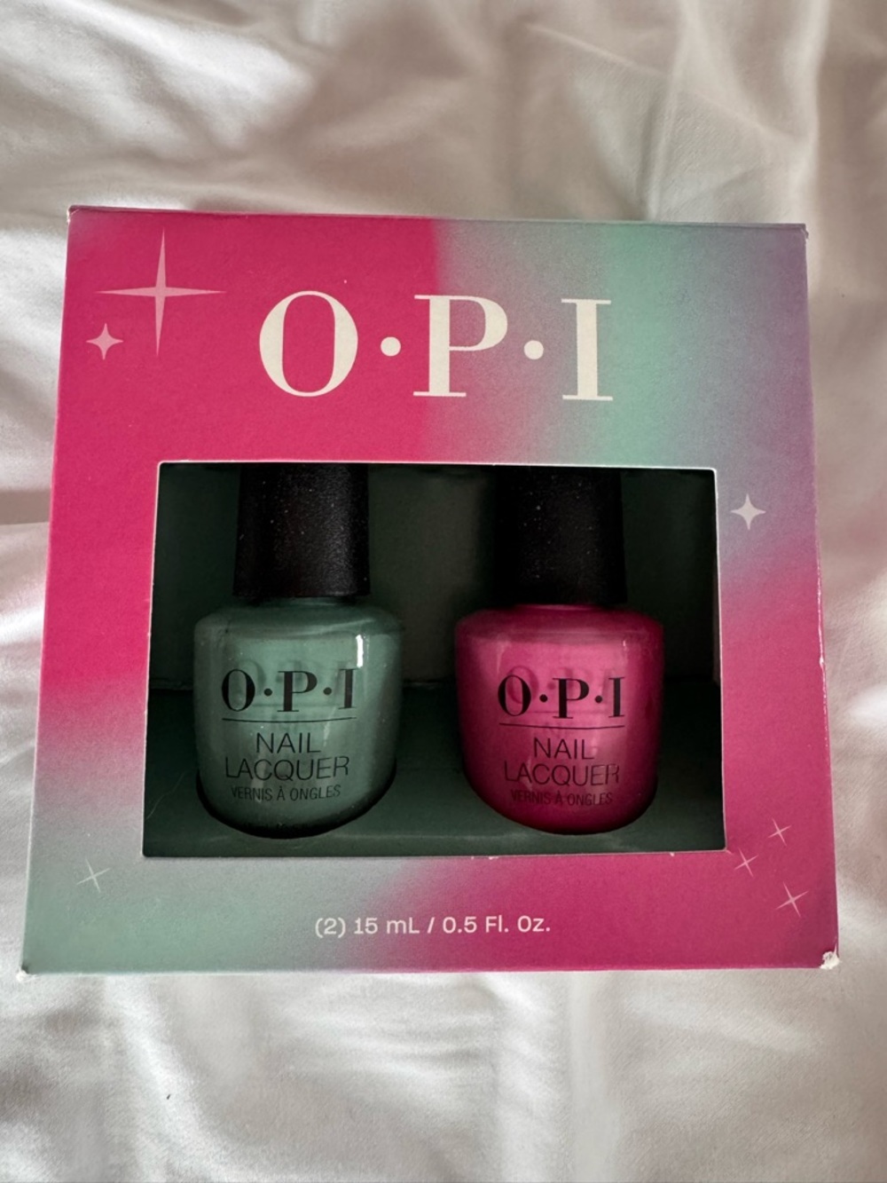 NWT OPI Mint & Hot Pink Nail Lacquer Duo